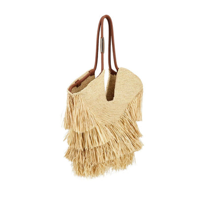 Zimmermann Goldentime medium raffia tote bag