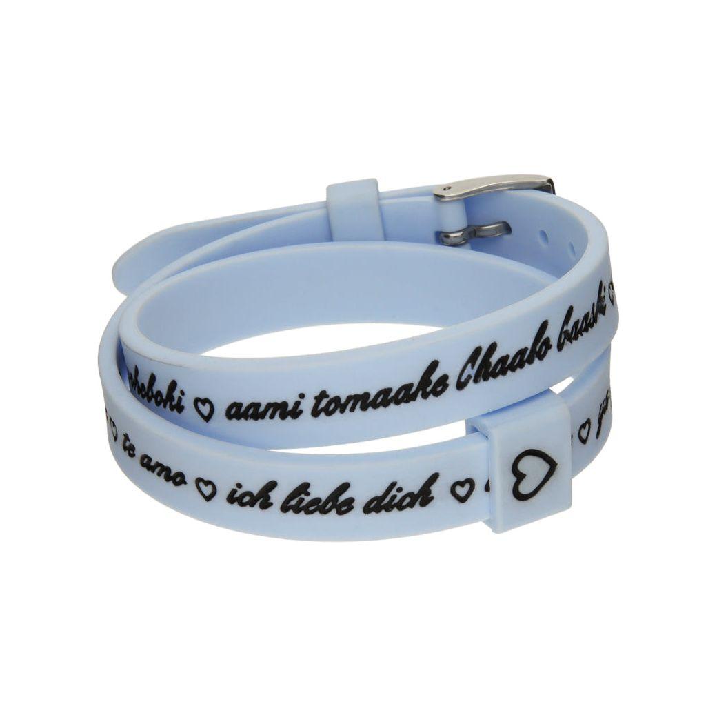 Il MEZZOMETRO Mod. I LOVE YOU SILVER - Bracciale in silicone/silicone bracelet Bracelet