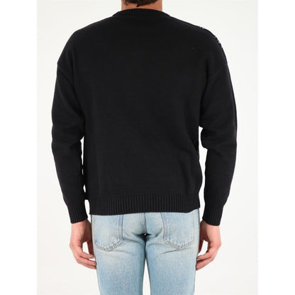 Off-White c/o Virgil Abloh All-Over Logo Crewneck Men's Sweater MAN KNITWEAR